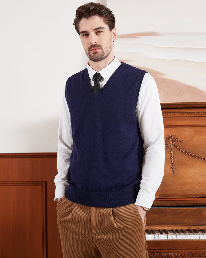 Wool Blend V-Neck Sweater Vest