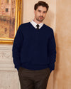 Wool Blend V-Neck Pullover Sweater