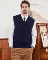 Wool Blend Cable-Knit Vest Pullover