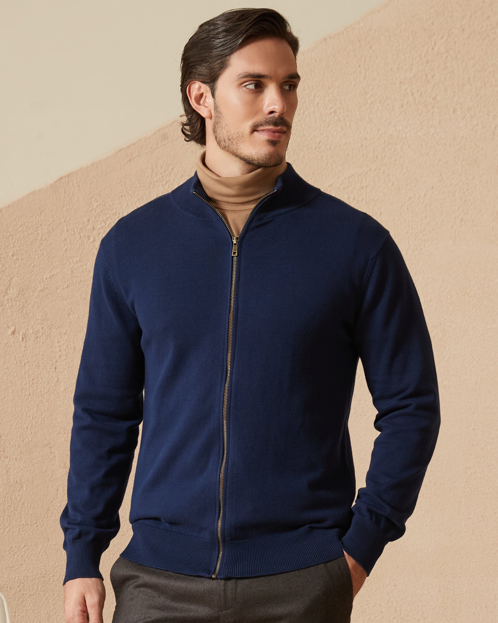 Kallspin Cotton Full-zip Cardigan - Premium Men's Clothing