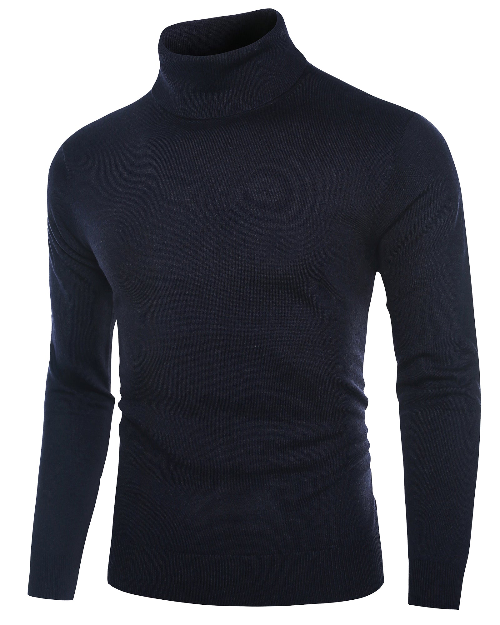 Kallspin Wool Blend Lightweight Turtleneck Pullover - Premium Men's Clothing