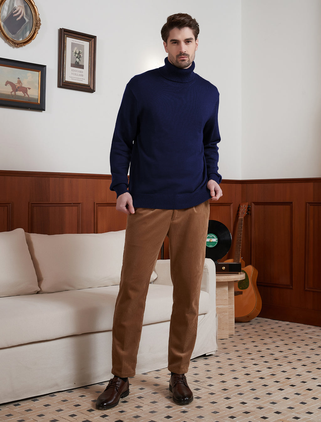 Kallspin Wool Blend Turtle Neck Pullover - Premium Men's Clothing