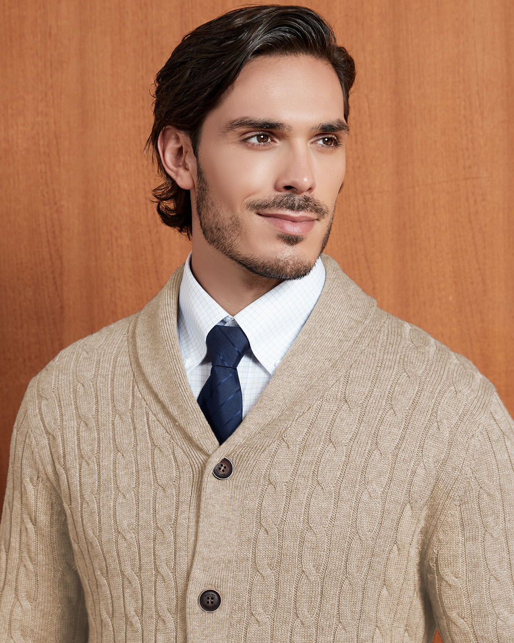 Kallspin Cabel-Knit Shawl-collar Cardigan - Premium Men's Clothing
