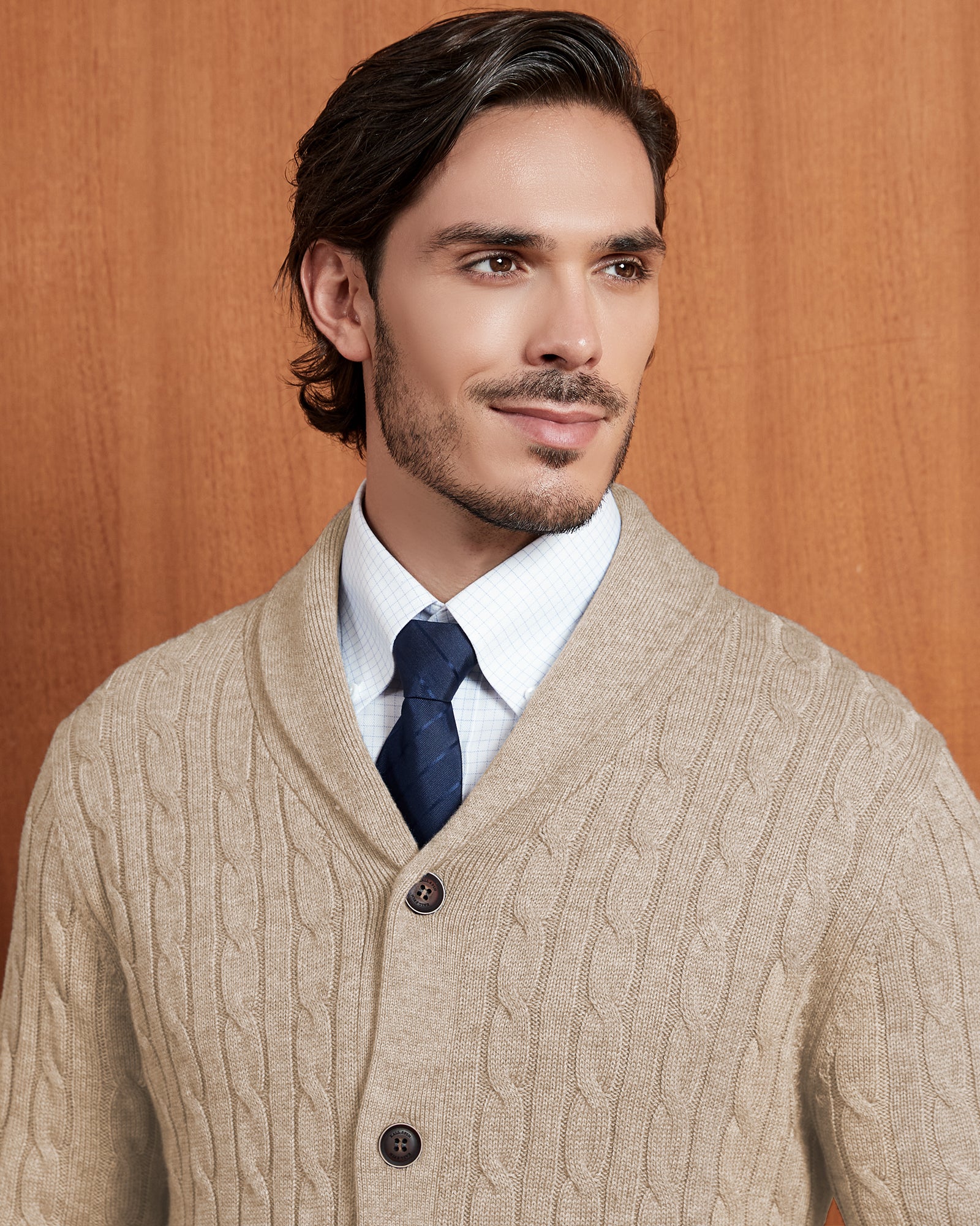 Kallspin Cabel-Knit Shawl-collar Cardigan - Premium Men's Clothing