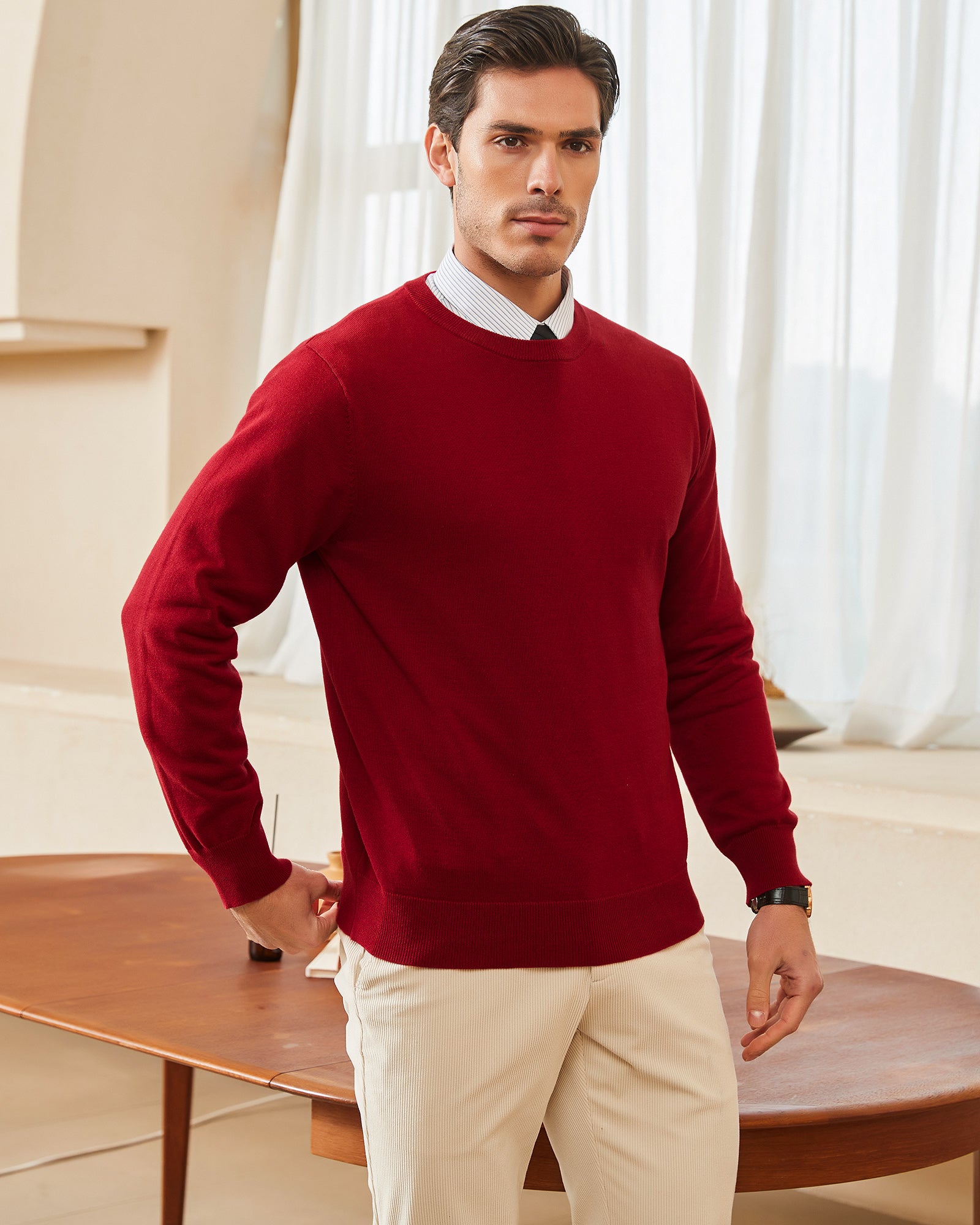 Kallspin Cotton Crewneck Pullover - Premium Men's Clothing