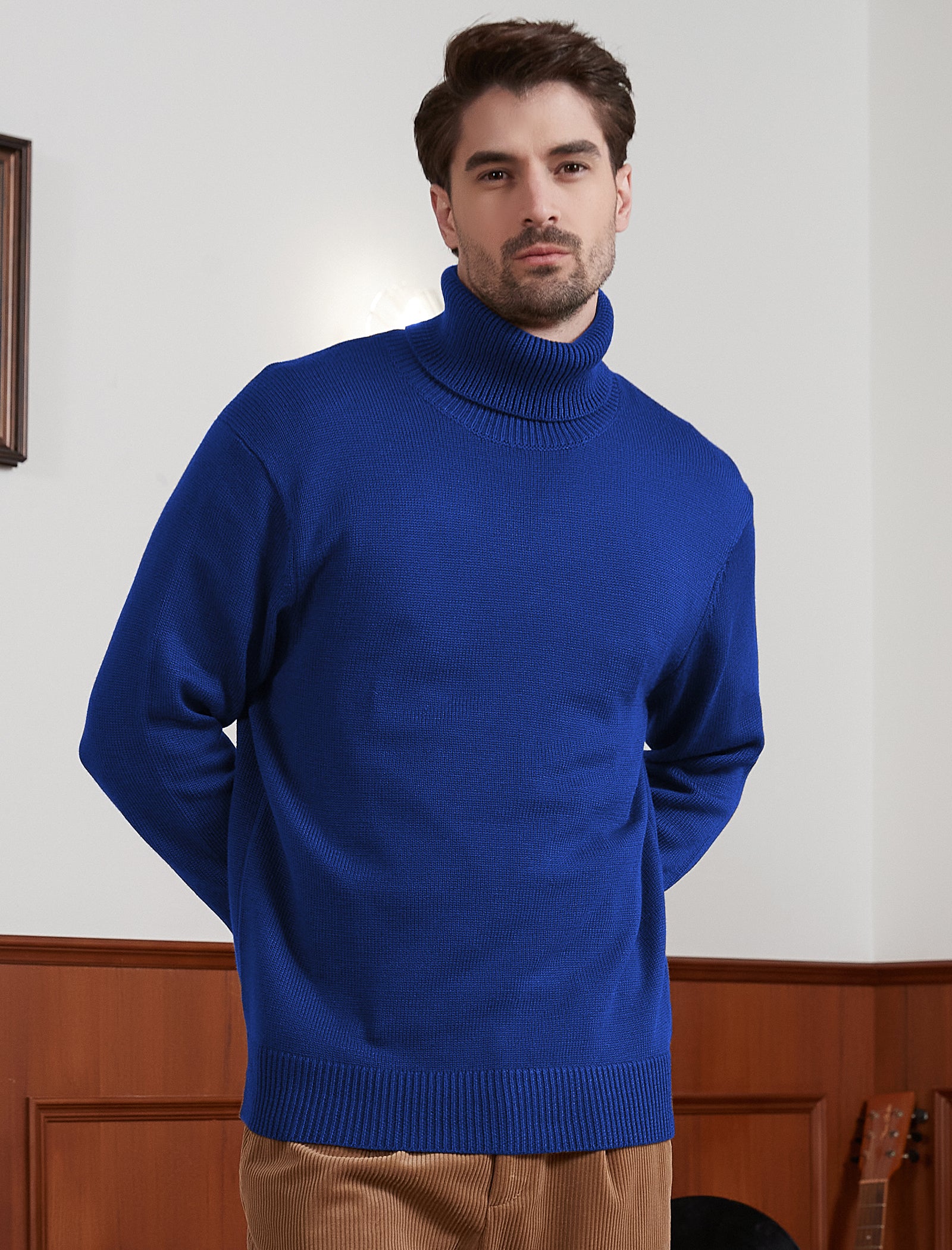 Kallspin Wool Blend Turtle Neck Pullover - Premium Men's Clothing