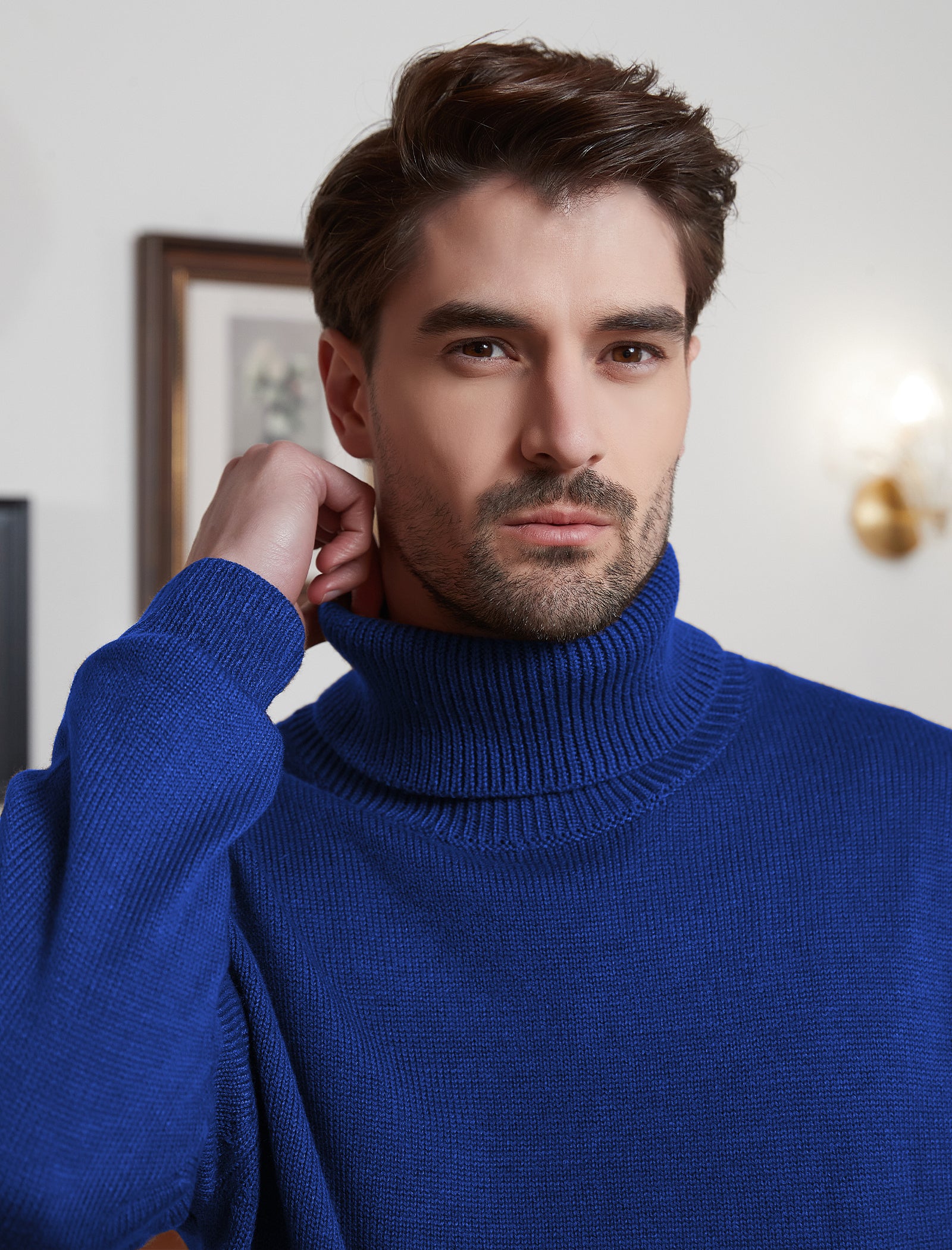 Kallspin Wool Blend Turtle Neck Pullover - Premium Men's Clothing
