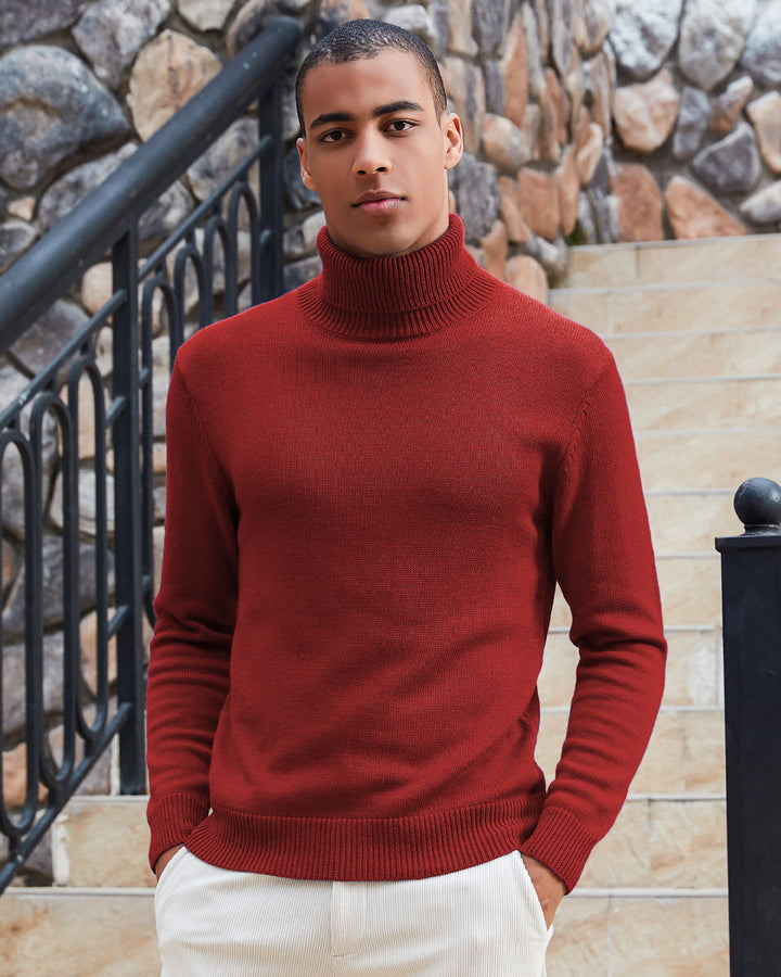 Wool Blend Turtleneck Pullover