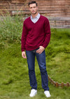 Wool Blend V-Neck Pullover Sweater